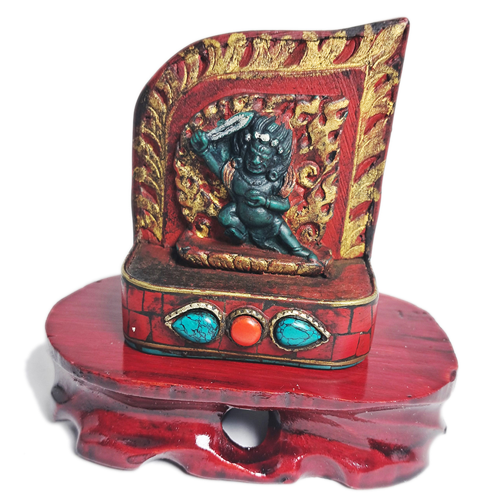 不動明王鑲綠松石迷你佛龕 6公分【十方】145330