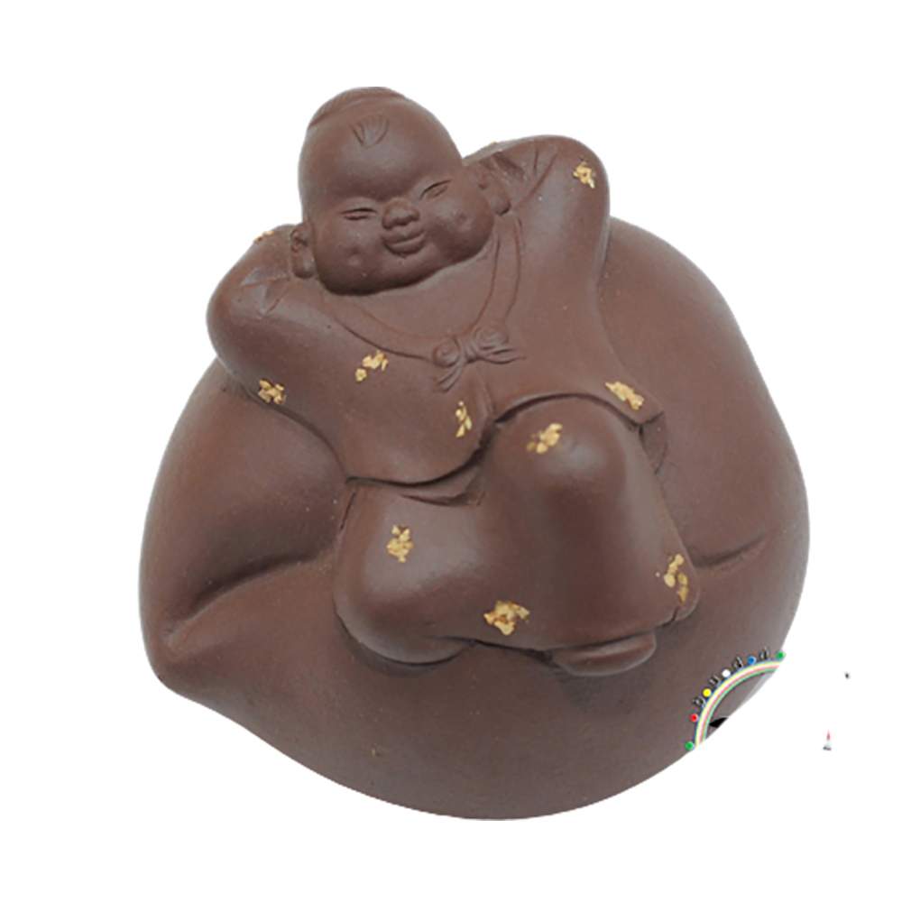 逍遙自在 紫砂童子 高11 公分【十方】145717