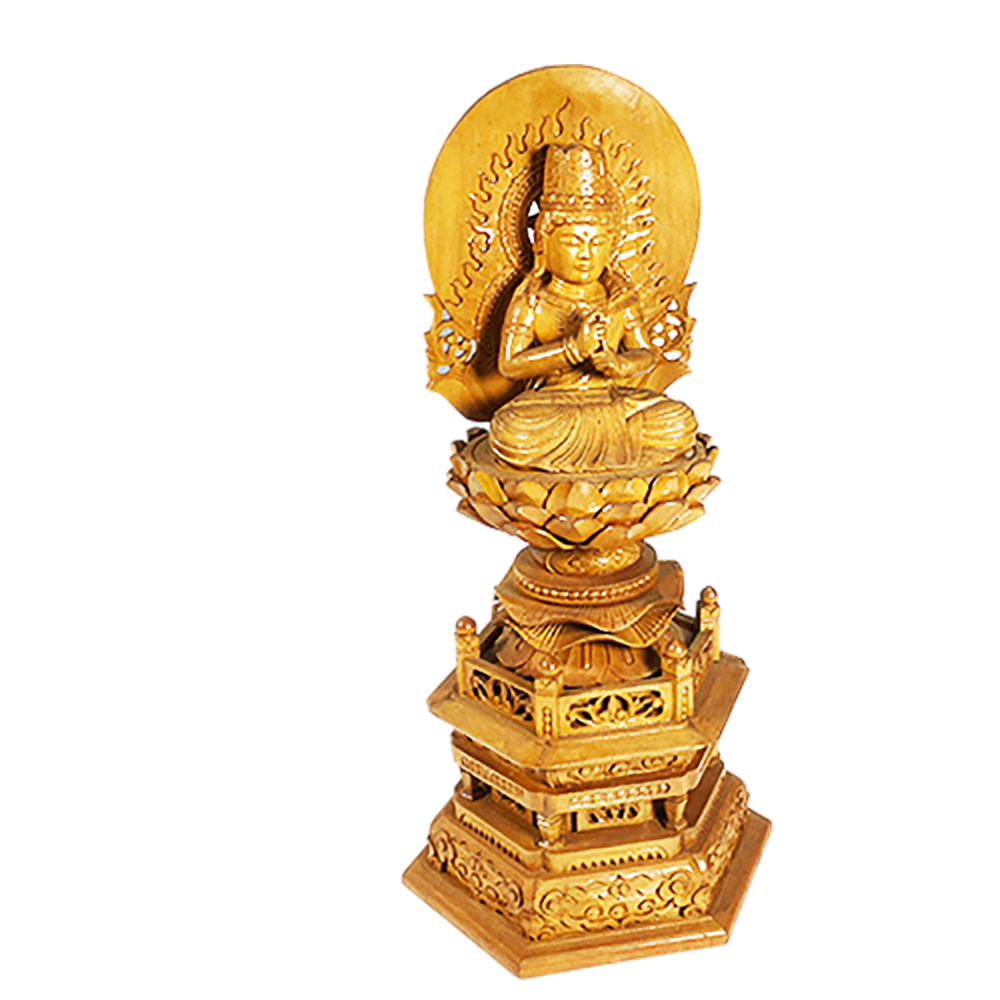 大日如來黃楊木雕佛像24.5公分【十方】145613