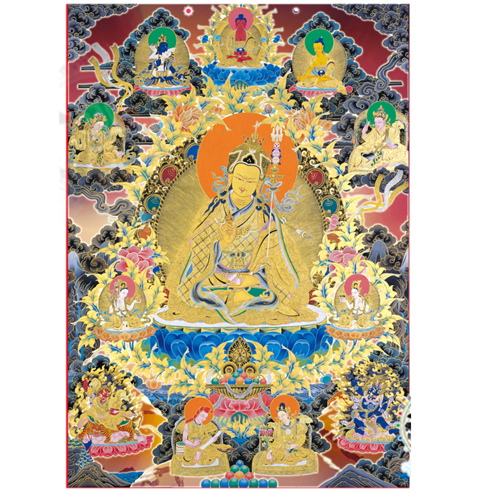 蓮花生大士 唐卡貼紙20*30公分 【十方】【十方】147547