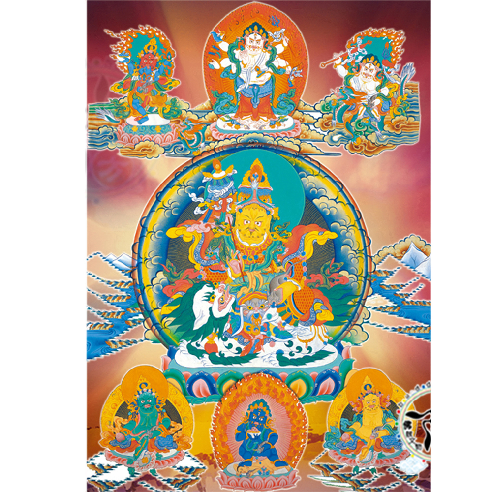 五路財神 唐卡貼紙20*30公分【十方】【十方】147555