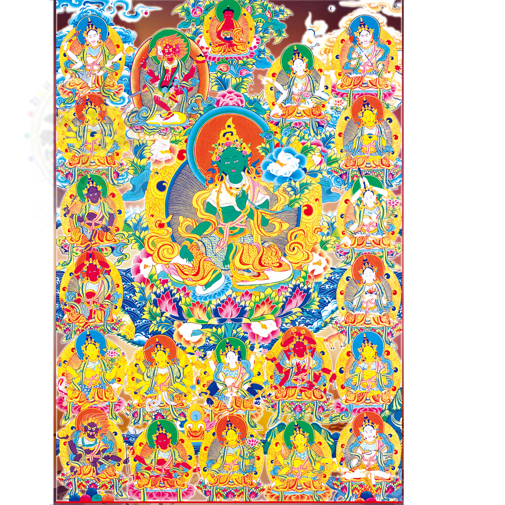 21綠度母 貼紙20*30公分【十方】【十方】147559