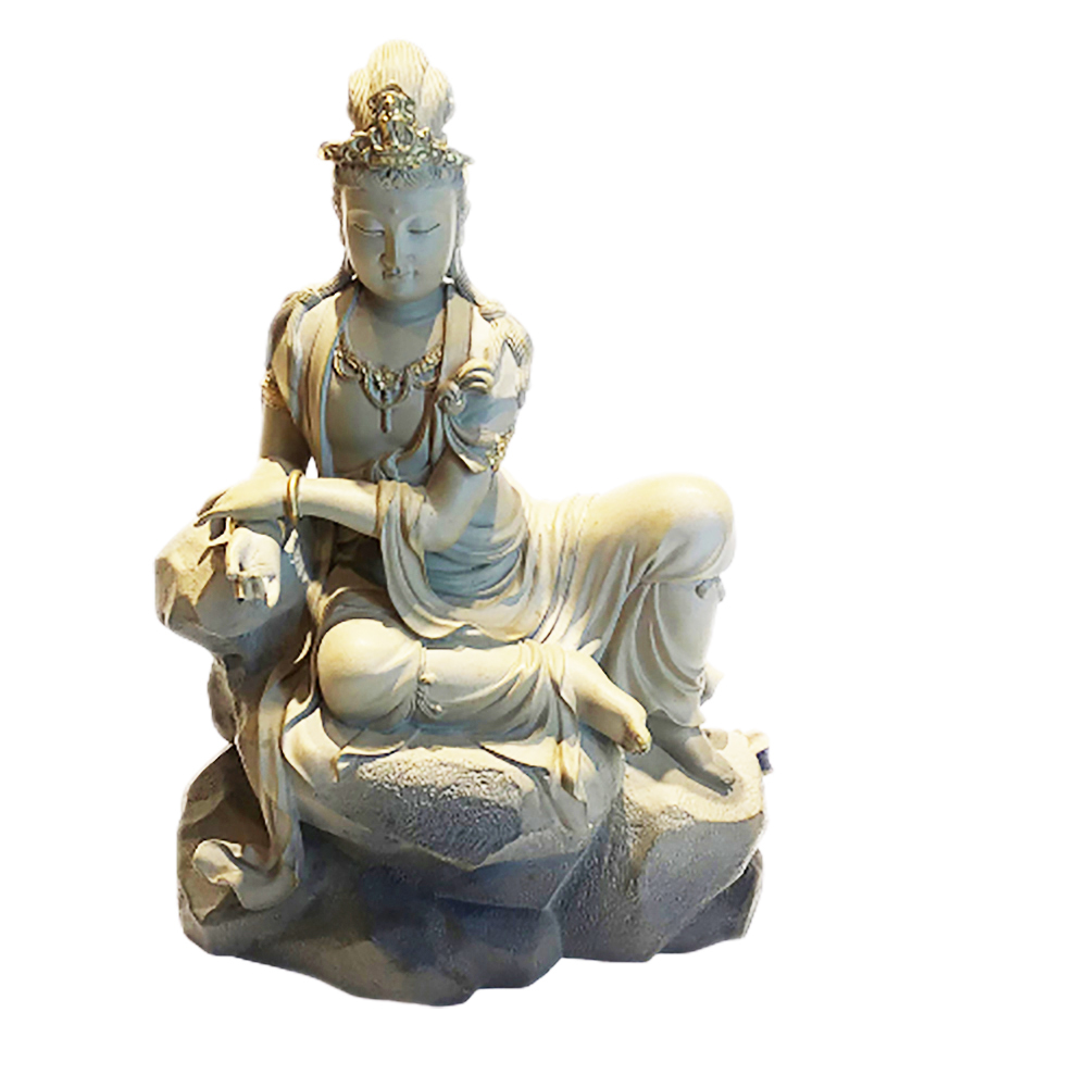 觀自在菩薩 鐵丸石18公分NG【十方】148672