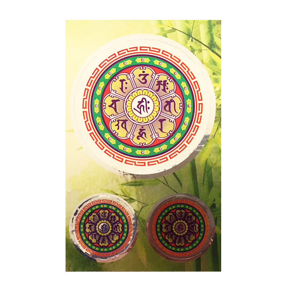  文殊八字咒 銀箔彩印pvc貼紙5*8公分【十方】149885