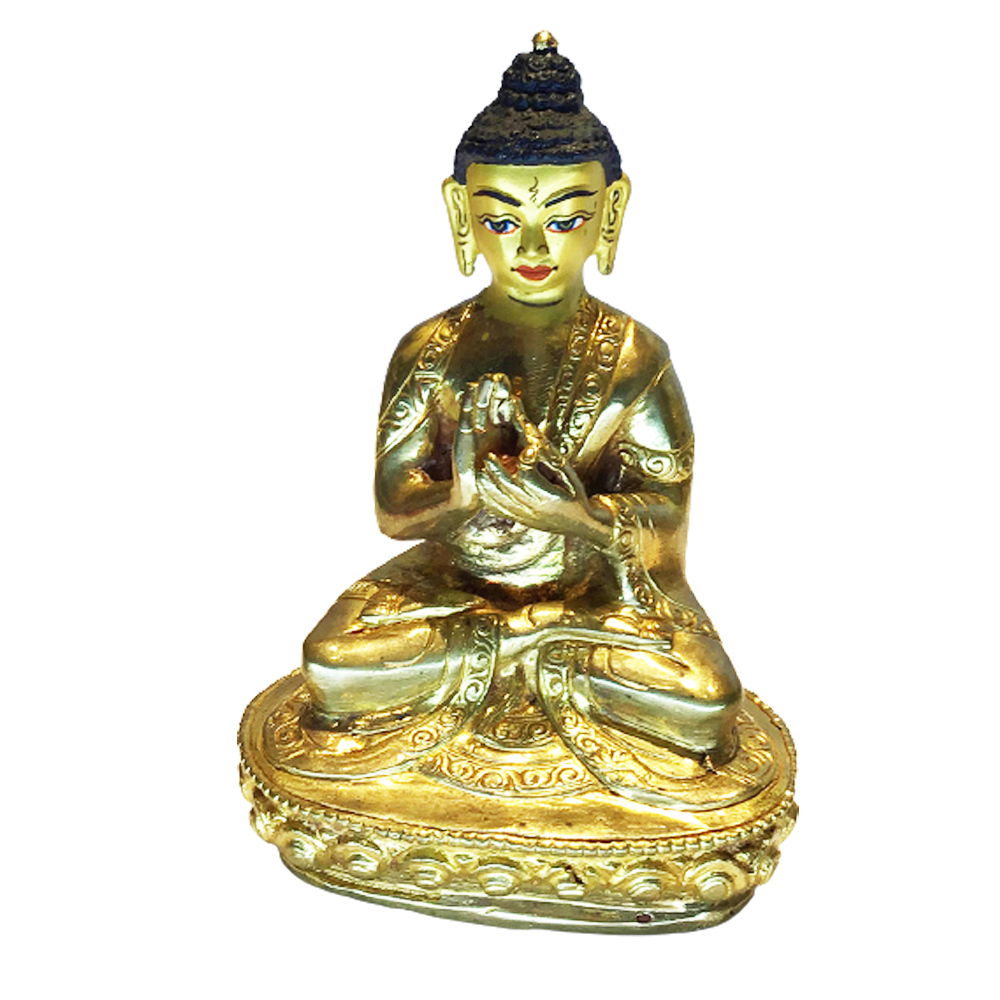 毘廬遮那佛銅鎏金手工佛像10公分【十方】150708