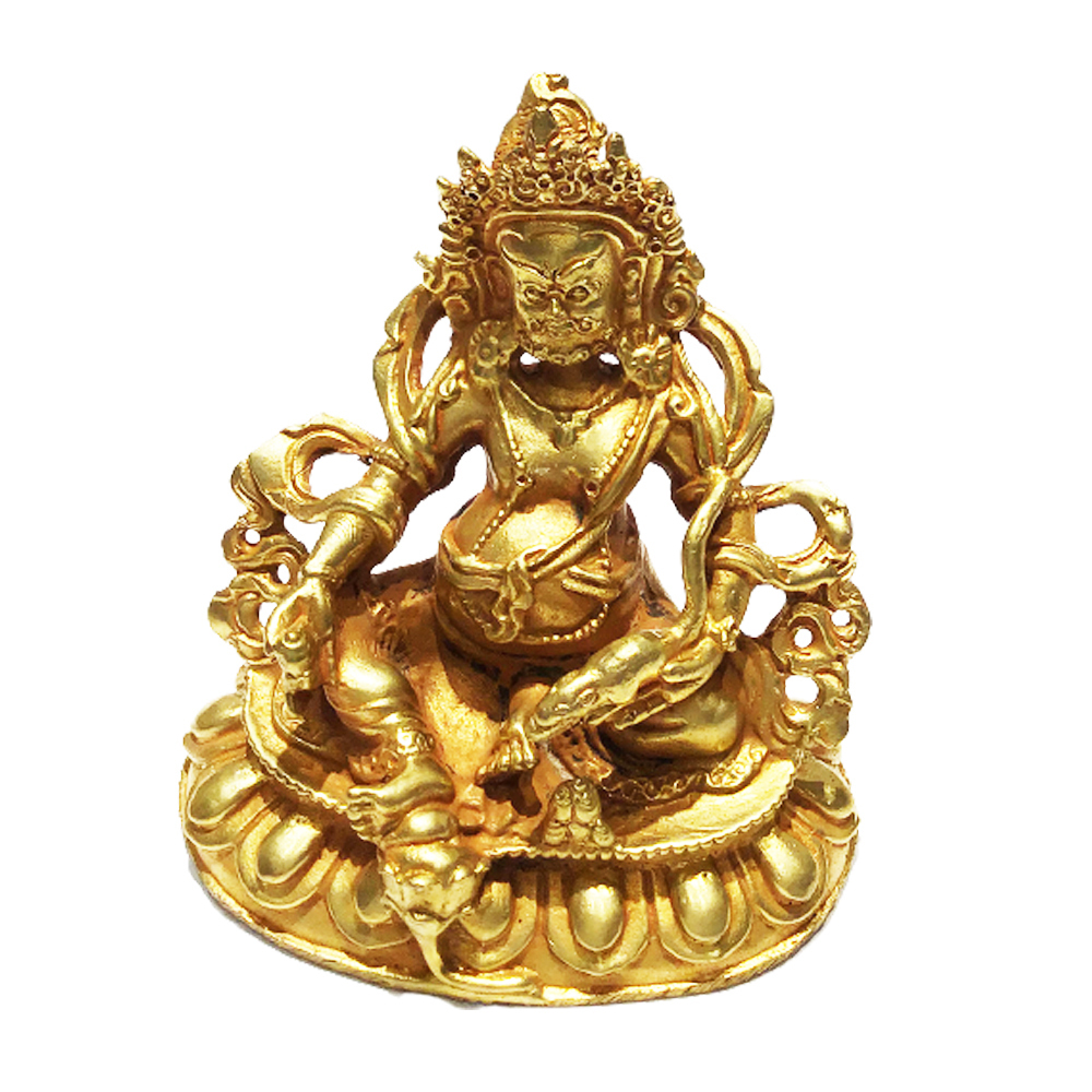 黃財神鎏金尼泊爾小佛像7公分【十方】150700