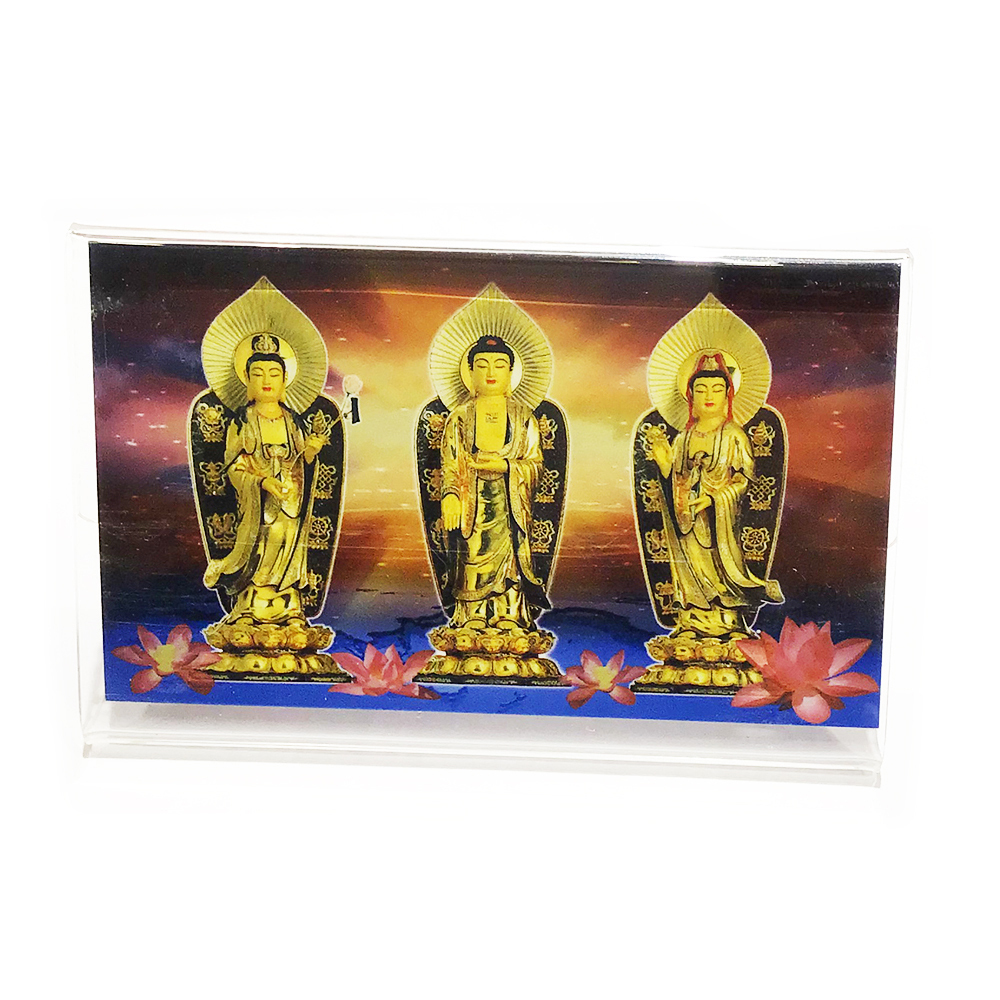 西方三聖精緻佛卡附壓克力座【十方】151205