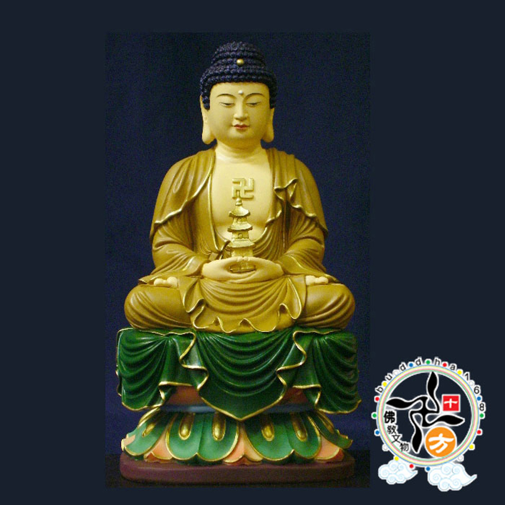 藥師佛{咖啡色袈裟手持寶塔}21公分【十方】111319