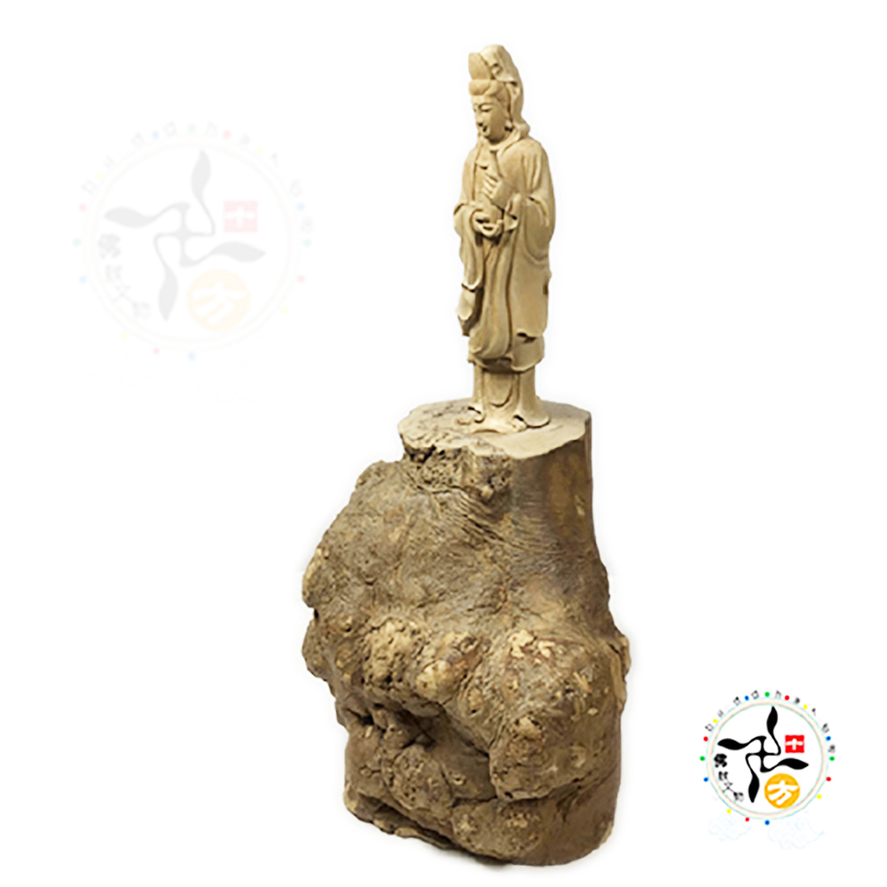 白衣觀音{50年以上茶樹瘤}木雕精品26公分【十方】120282