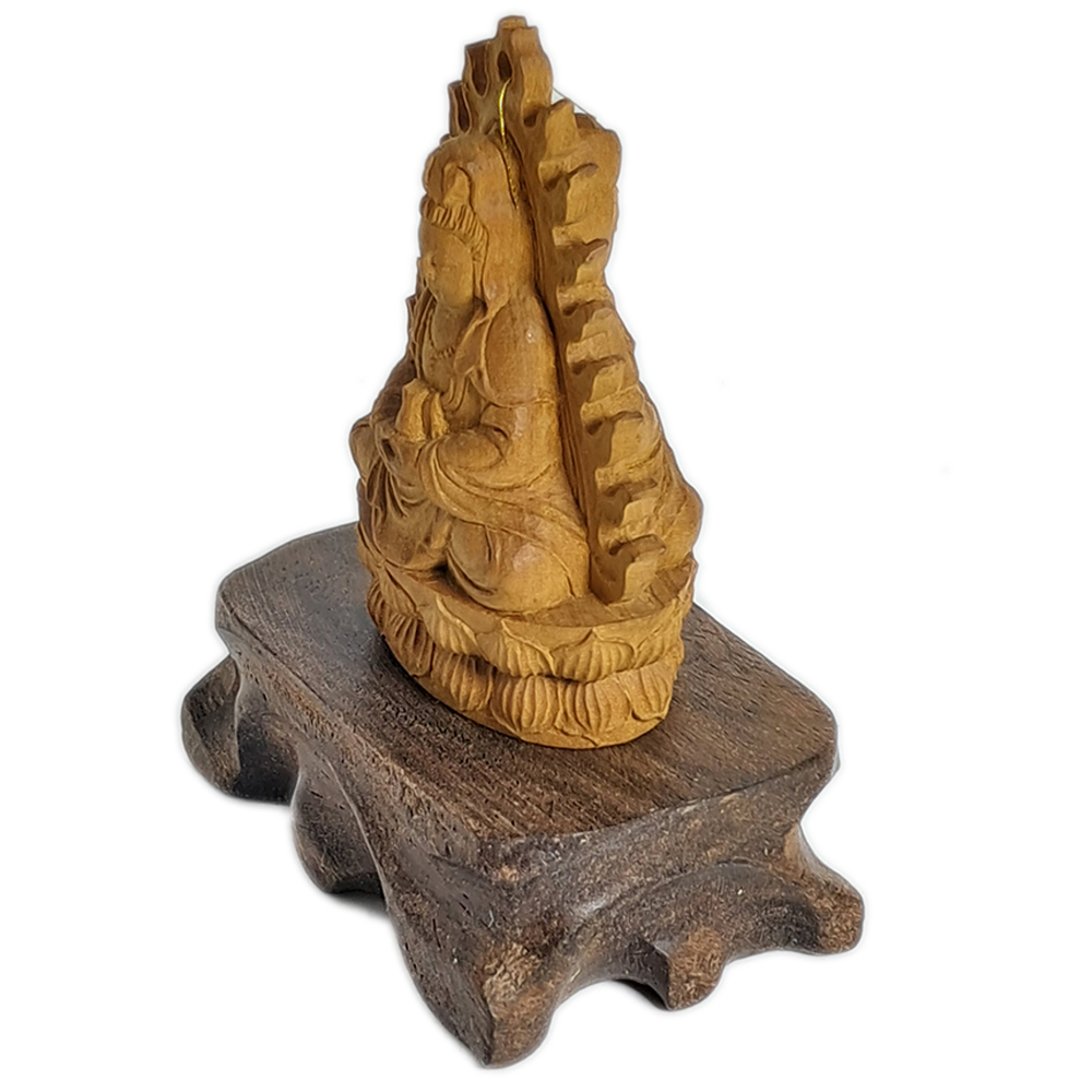 觀音菩薩{老山檀}雙面木雕精品 6公分【十方】120277