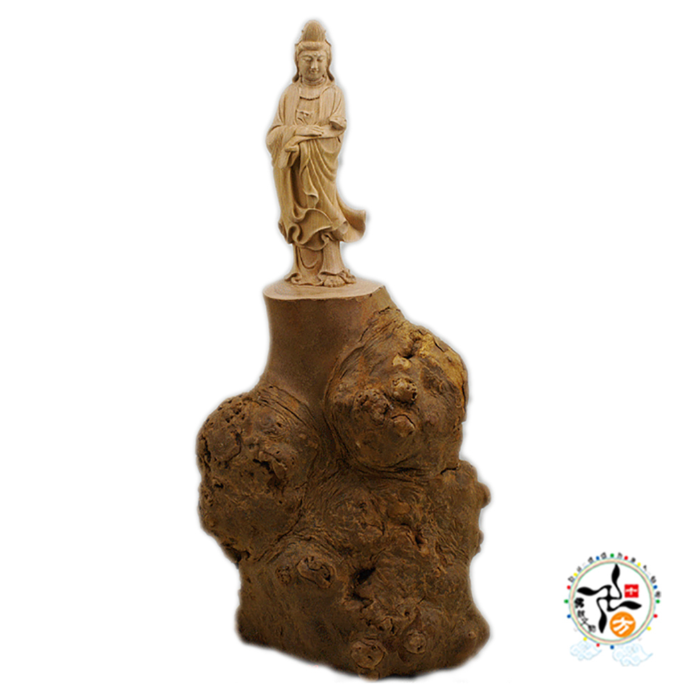 白衣觀音{50年以上茶樹瘤}木雕精品20公分【十方】120286