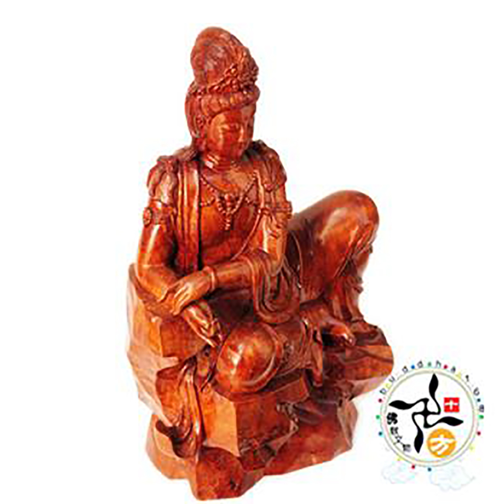 觀自在菩薩{龍眼木}精雕精品26公分【十方】133957