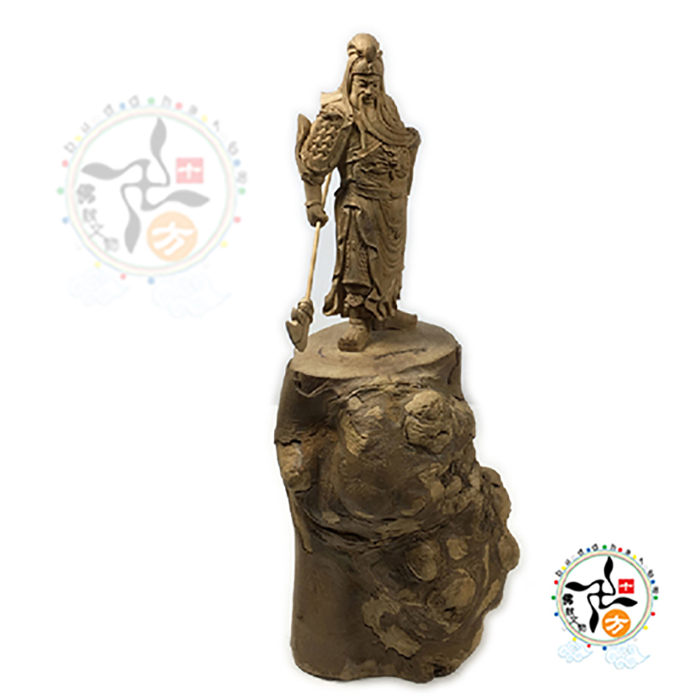 關聖帝君 50年以上茶樹瘤精雕 木雕【十方】136656