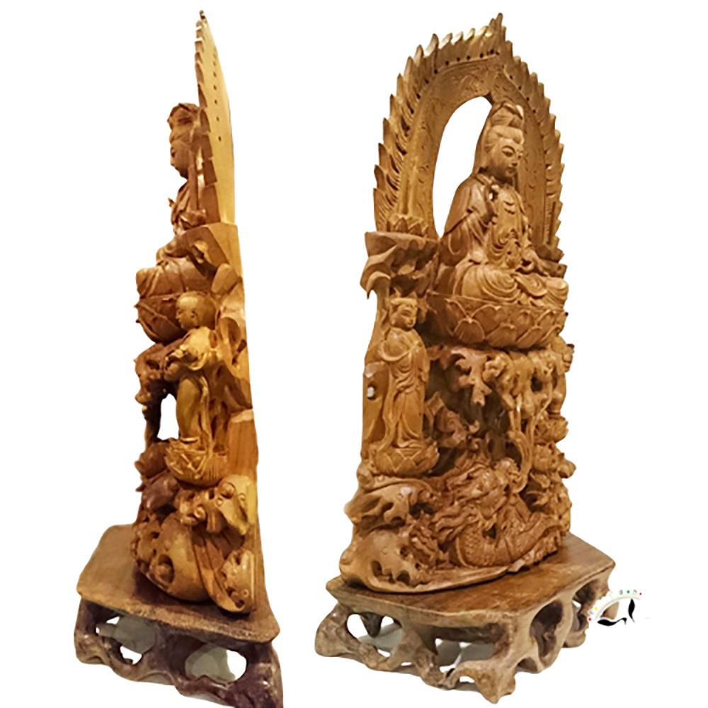 騎龍觀音{老山檀香木}精雕30公分【十方】138369