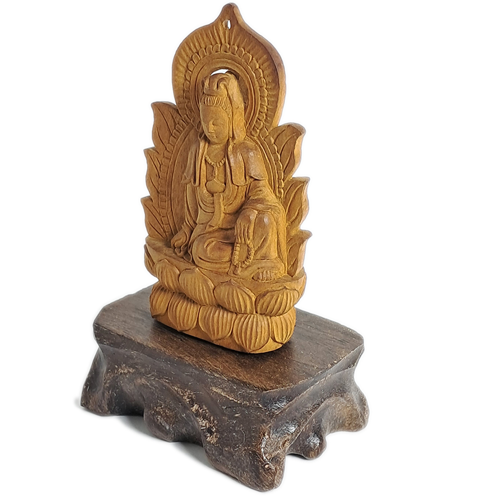 觀自在菩薩 老檀香木精雕 7.4公分【十方】142509