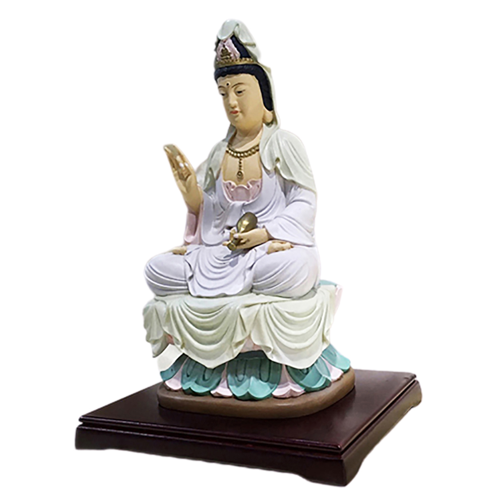 白衣觀音6吋彩繪佛像 高21公分【十方】142658