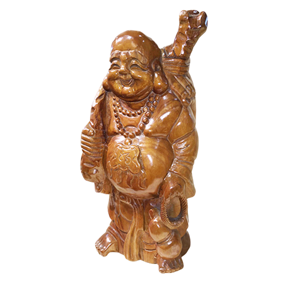 彌勒佛 財神爺 樟木巧雕高43公分【十方】142673