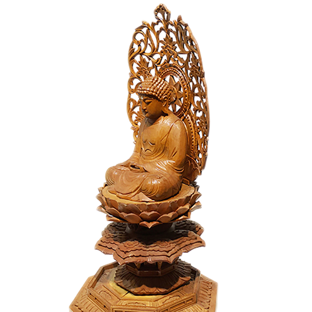 阿彌陀佛{黃楊木}26公分【十方】143838