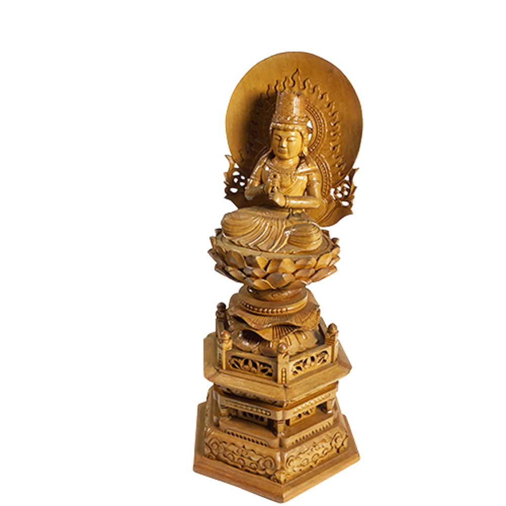 大日如來黃楊木雕佛像24.5公分【十方】145613