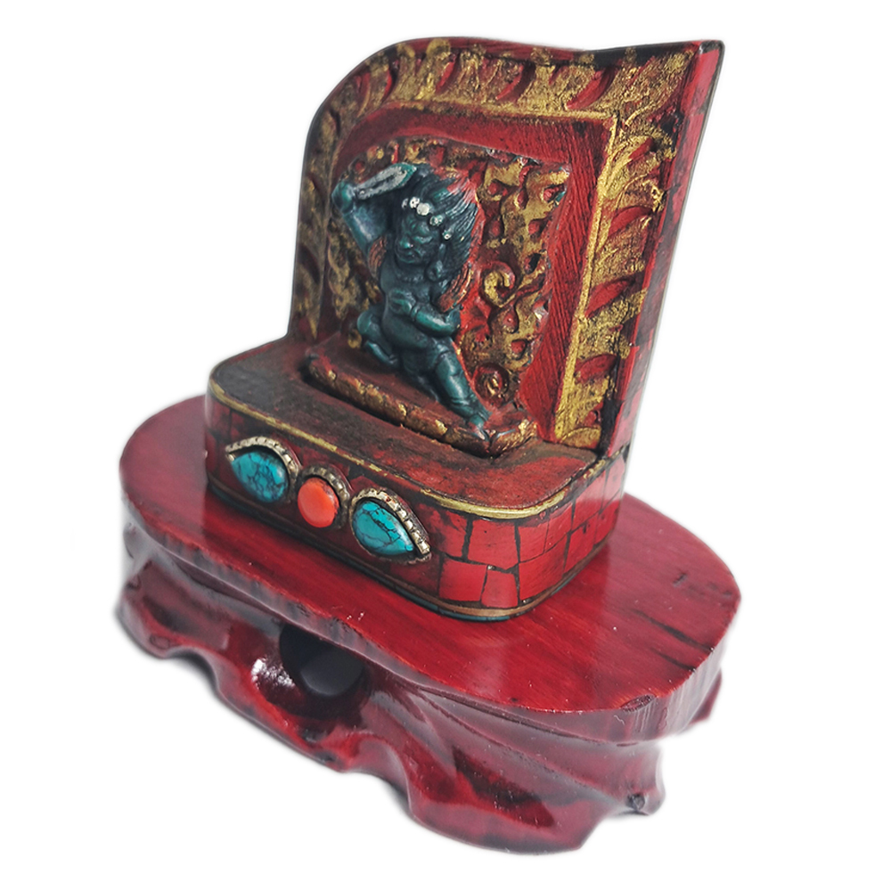 不動明王鑲綠松石迷你佛龕 6公分【十方】145330