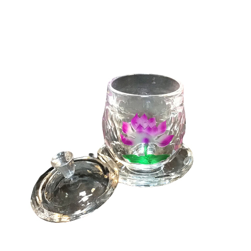 彩繪蓮花水晶琉璃供水杯【十方】146853