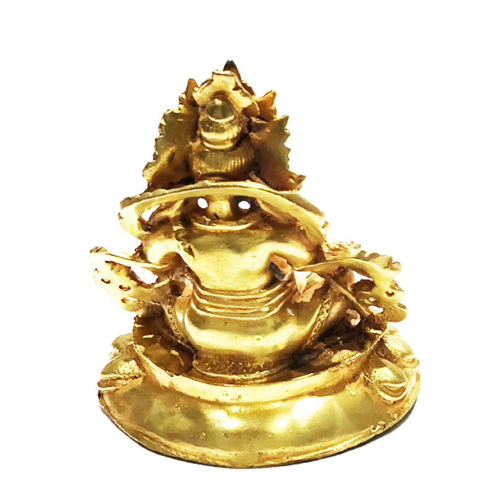 黃財神鎏金尼泊爾小佛像7公分【十方】150700
