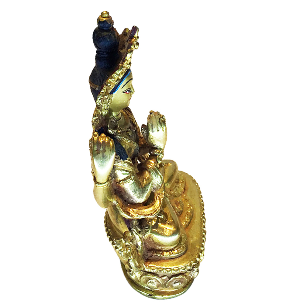 四臂觀音銅鎏金手工佛像8.5公分【十方】150709