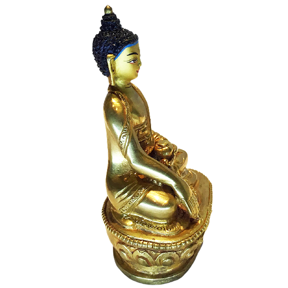 釋佛銅鎏金尼泊爾小佛像10公分【十方】154786