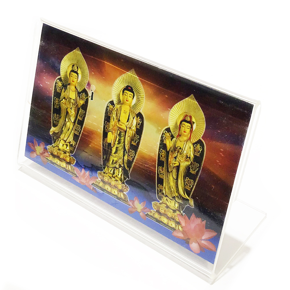 西方三聖精緻佛卡附壓克力座【十方】151205