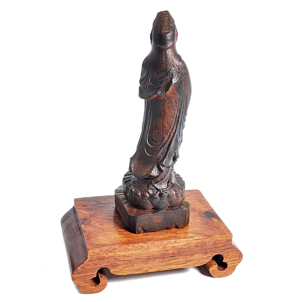 白衣觀音大士{土沉木雕}15 公分【十方】152204