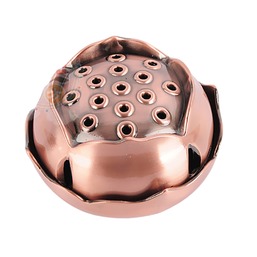 四瓣蓮花紅銅香爐 【十方】142010