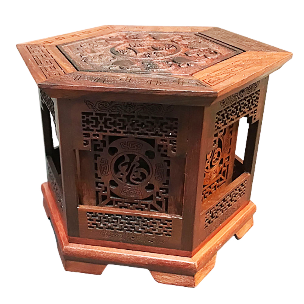 福氣花梨六角小桌香爐【十方】147389