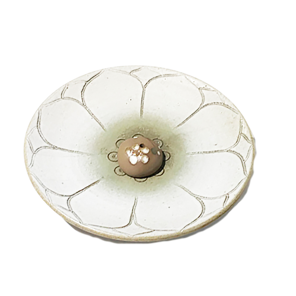 蓮花陶盤香插爐 【十方】142537