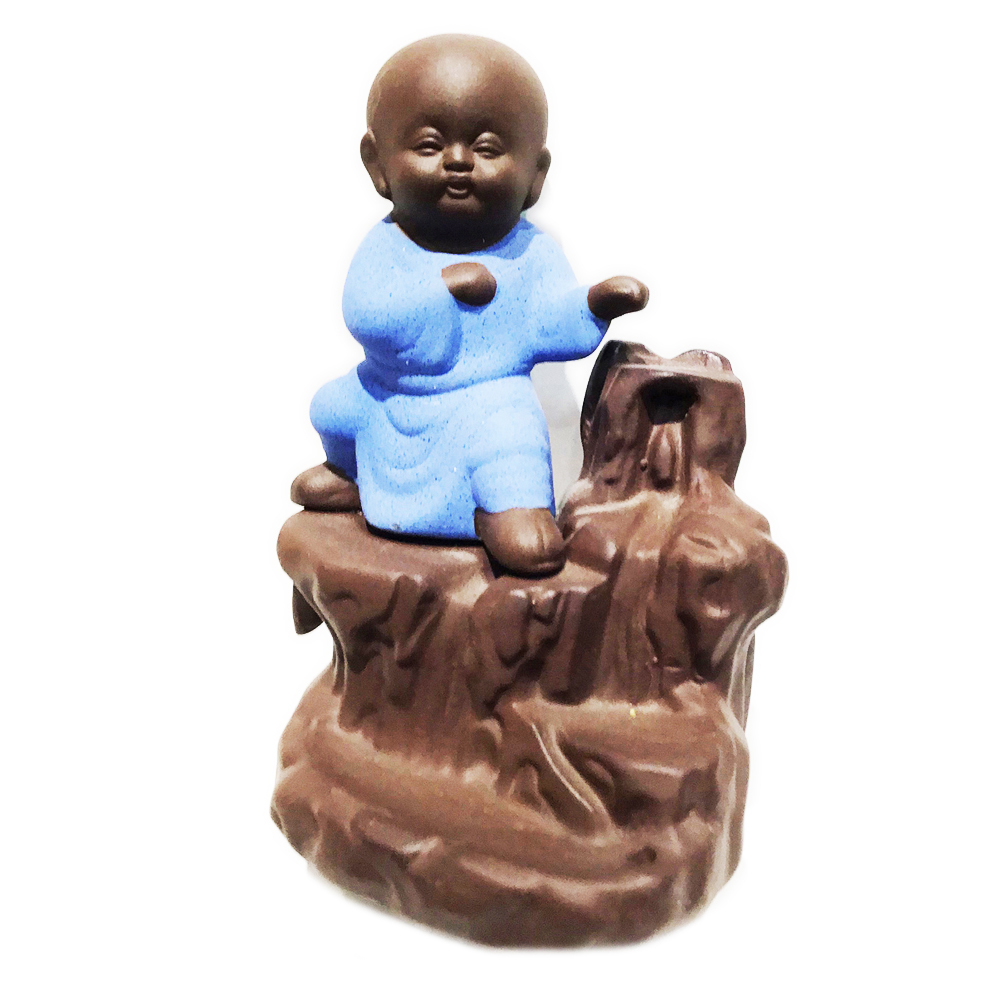 小沙彌 倒流香爐 藍色【十方】149845