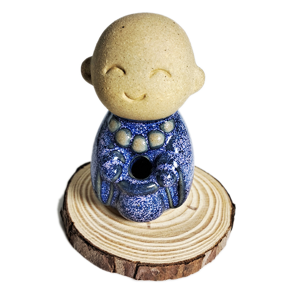 小沙彌香插+原木座【十方】152340