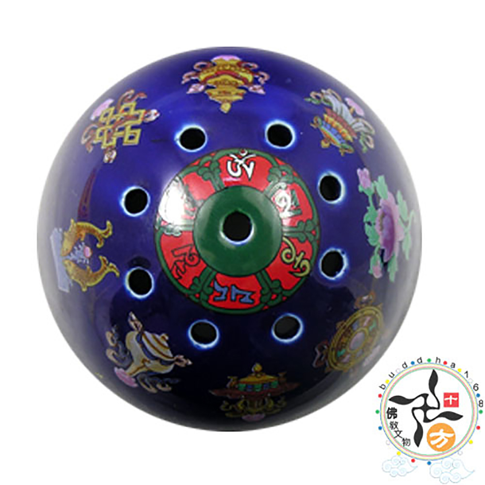 智慧八吉祥爐{3型}藍色S【十方】113101