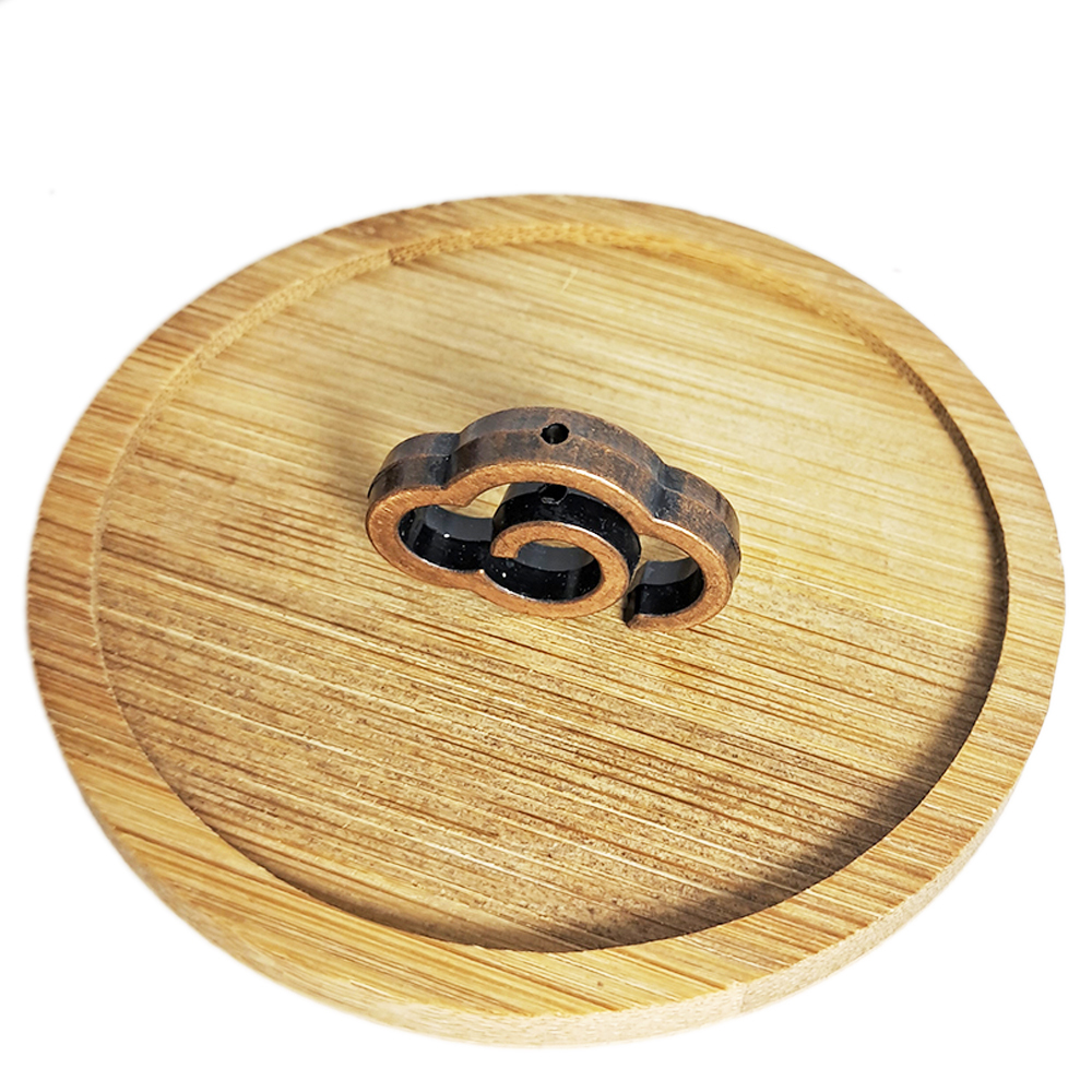 古色如意祥雲香插架+竹圓盤【十方】152324