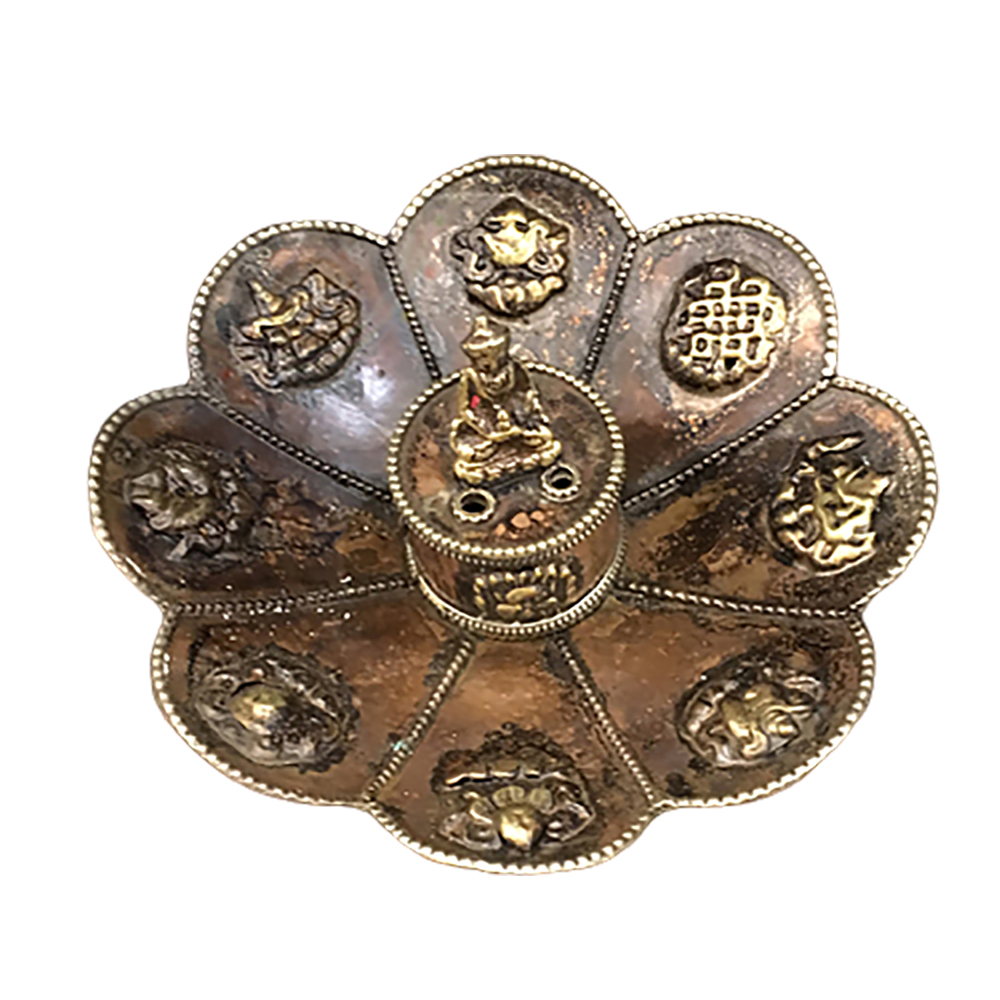 佛{銅}八吉祥蓮花插香爐 【十方】125527