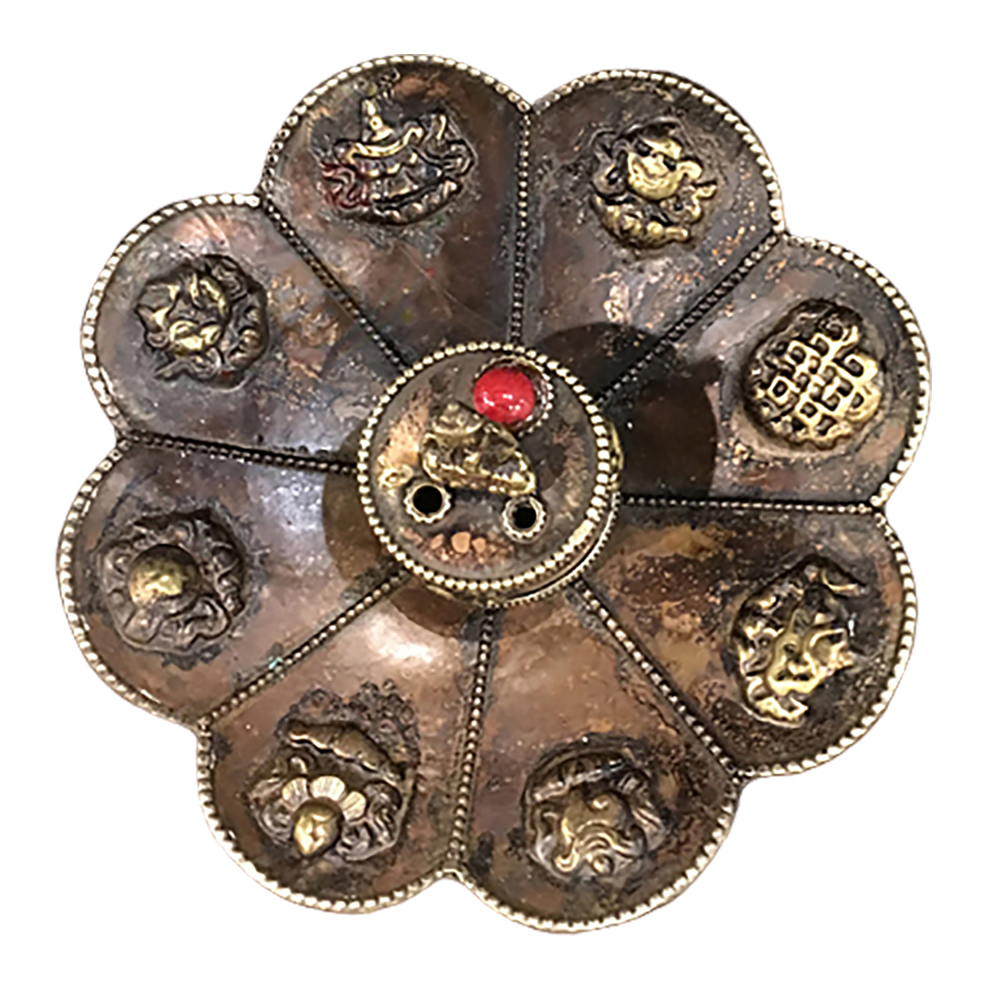 佛{銅}八吉祥蓮花插香爐 【十方】125527