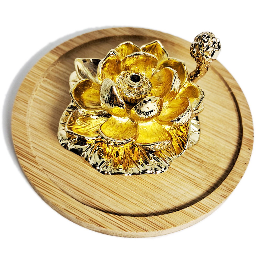 金蓮花插香座&圓竹盤【十方】133355