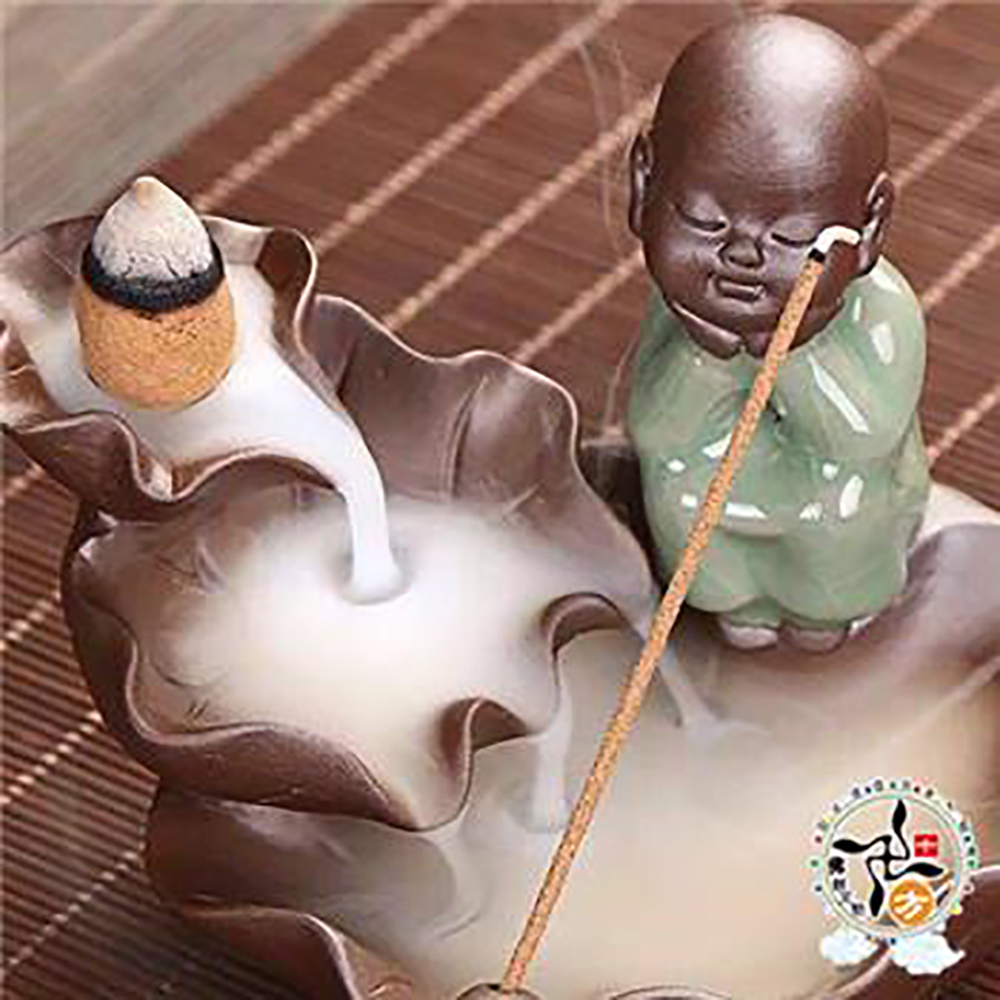 沉思小沙彌 紫砂香爐【十方】143352