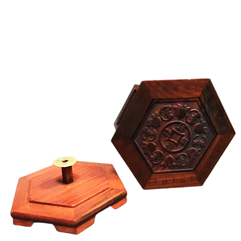 福氣花梨六角小桌香爐【十方】147389