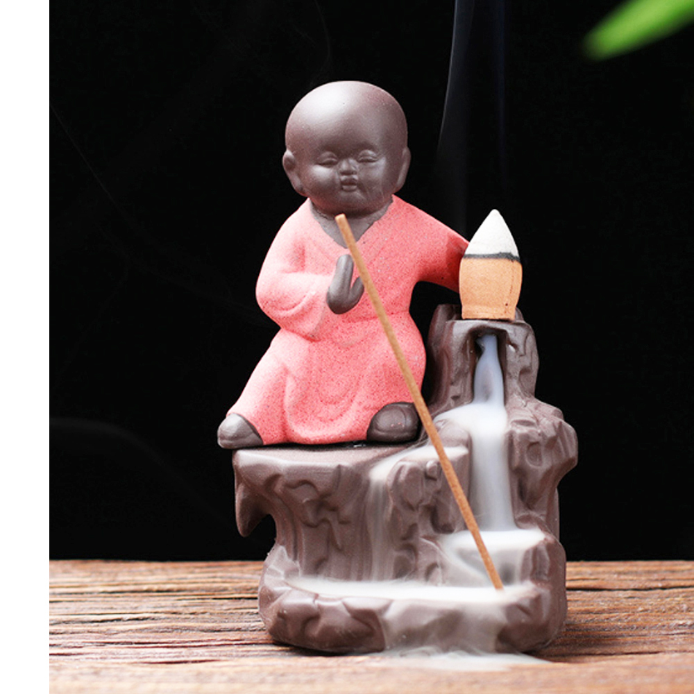 小沙彌 倒流香爐 橘色【十方】149843