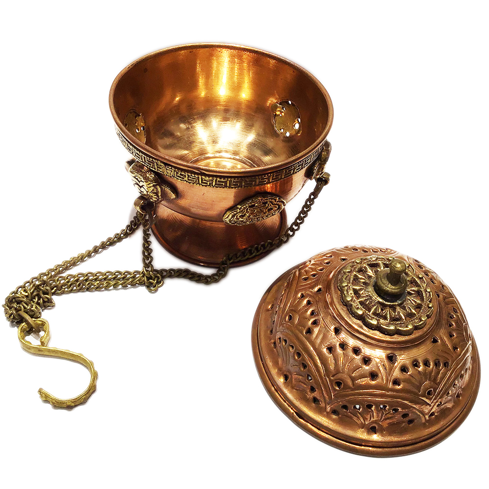 藏式紅銅煙供掛爐【十方】150715