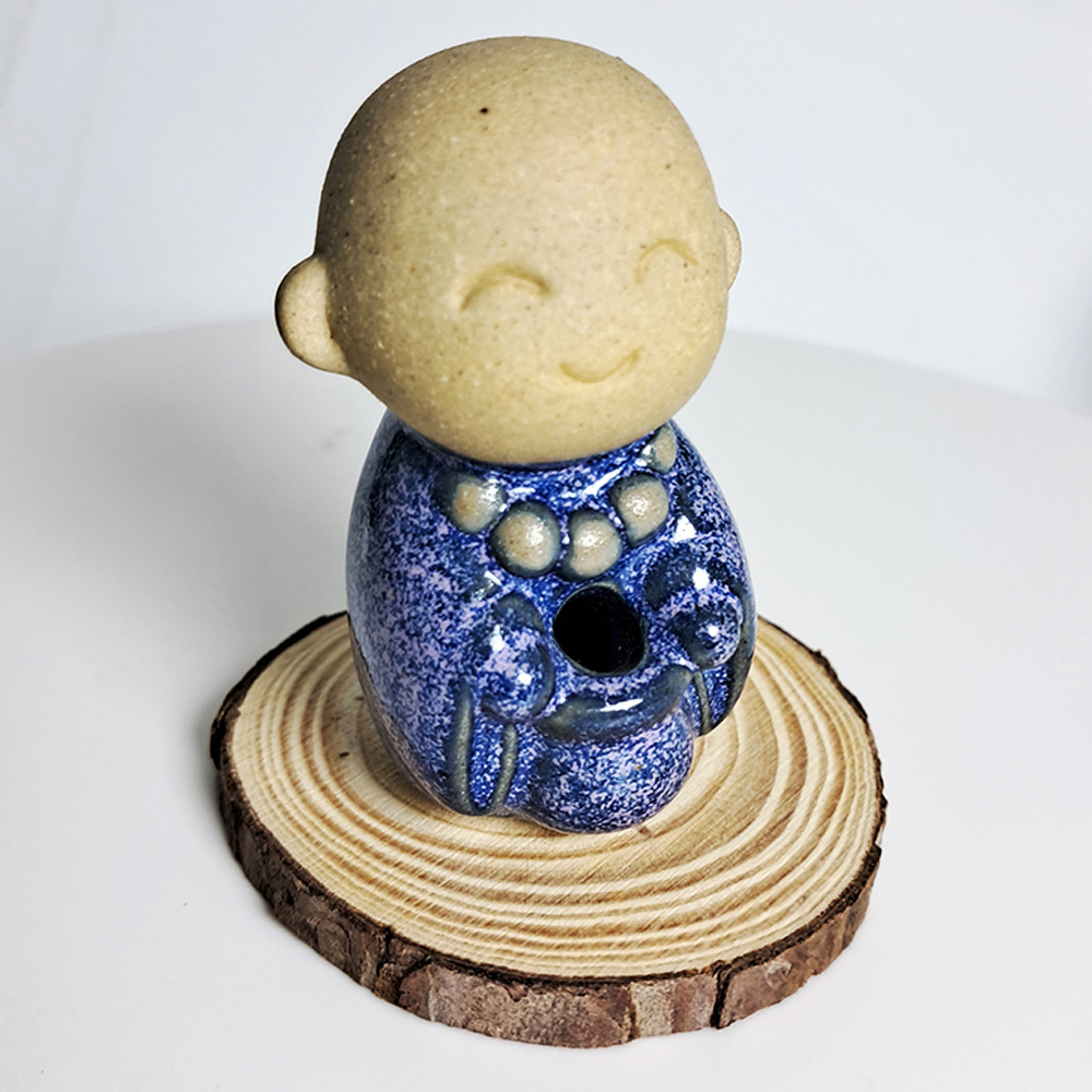 小沙彌香插+原木座【十方】152340