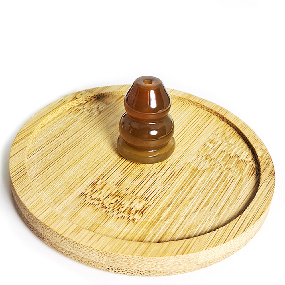 葫蘆{玉髓}香插&竹盤【十方】152343