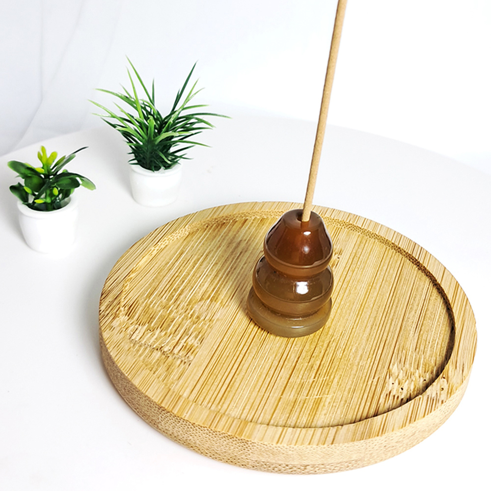 葫蘆{玉髓}香插&竹盤【十方】152343