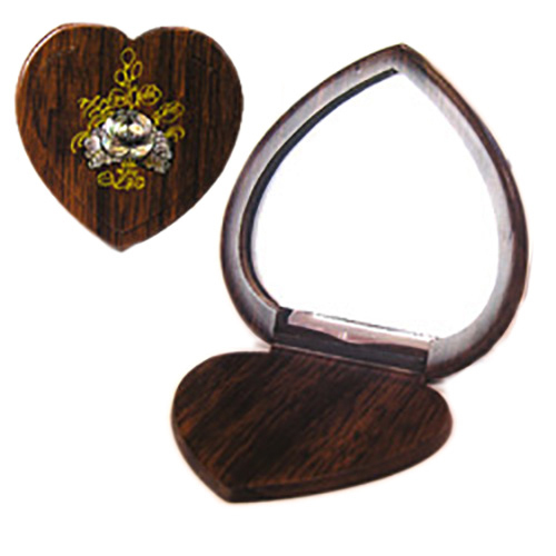 心型隨身鏡雞翅木【十方】113328