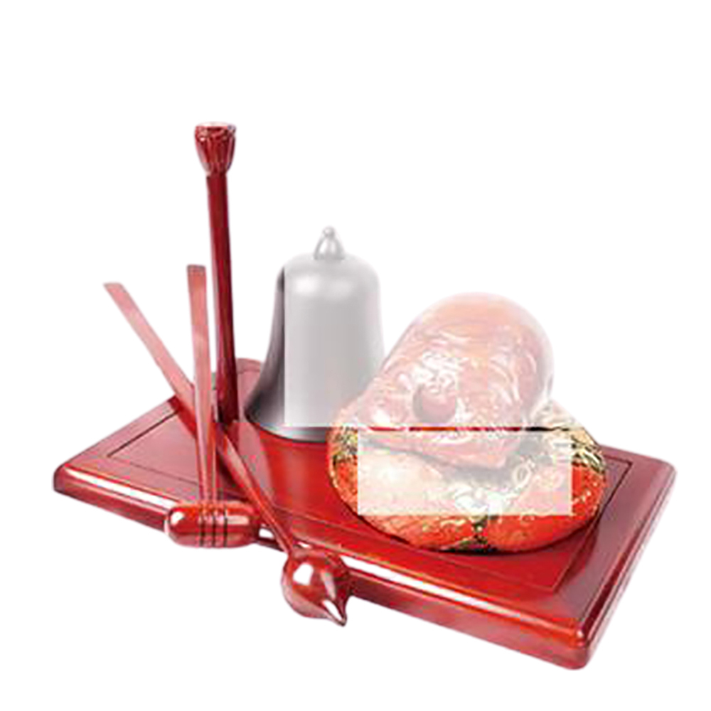 蓮苞簡易紅木地鐘板附棒捶【十方】111174