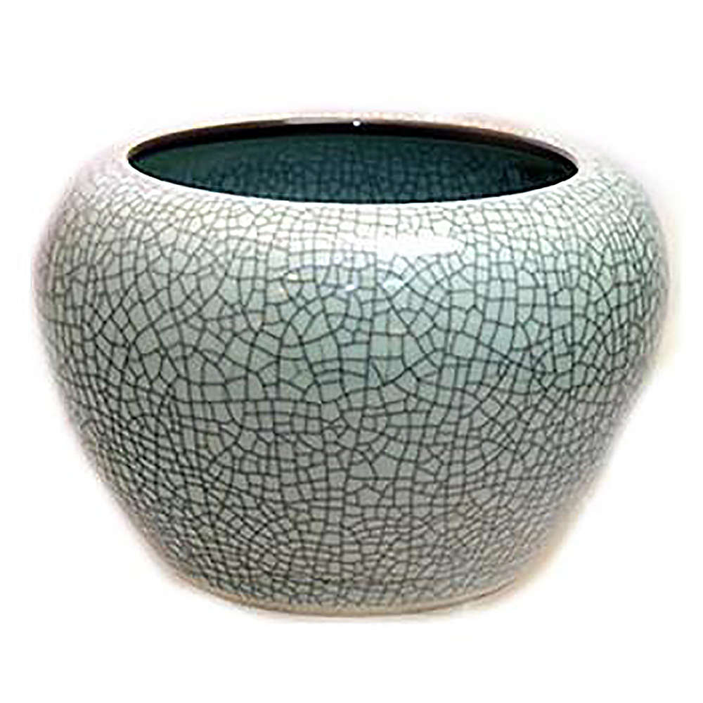 釉燒開片聚寶盆 20公分【十方】114492